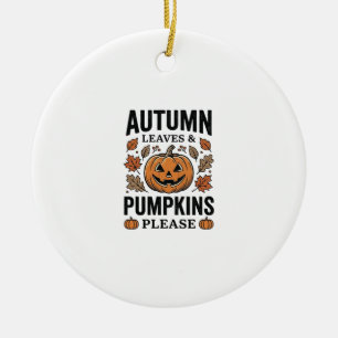 Herbst-Kürbis-Blätter Kürbisse Bitte Vintage_1 Keramik Ornament