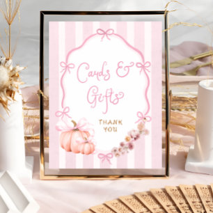 Herbst-Kürbis-Blumen-Baby-Shower-Karten und Gesche Poster