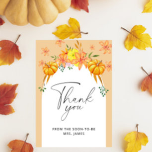 Herbst-Kürbis-Bogen-Braut-Thank-You-Karte Karte