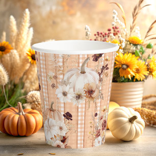 Herbst-Kürbis-Boho-Blumen-Baby-Party-Papier Pappbecher