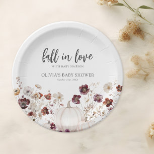 Herbst-Kürbis-Boho-Wildblumen-Baby-Party Pappteller