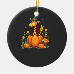 Herbst Kürbis Fall Giraffe Erntedankfest Frauen Mi Keramik Ornament