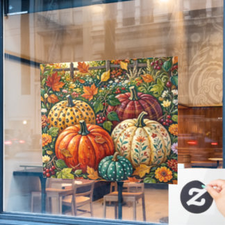 Herbst-Kürbis-Fensteraufkleber Fensteraufkleber