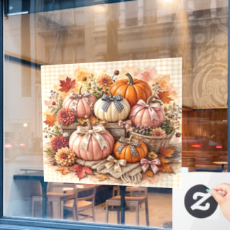 Herbst-Kürbis-Fensteraufkleber Fensteraufkleber