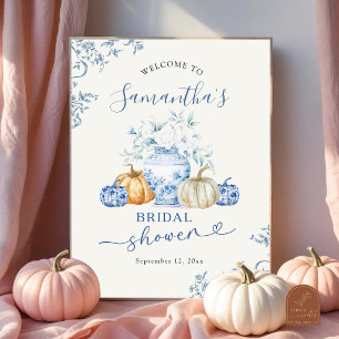 Herbst-Kürbis-Ginger-Topf-Chinoiserie-Willkommenss Poster