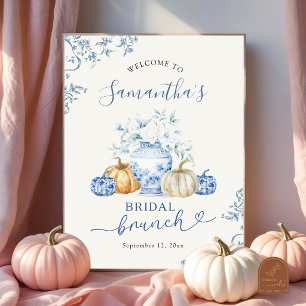 Herbst-Kürbis-Ginger-Topf-Chinoiserie-Willkommenss Poster