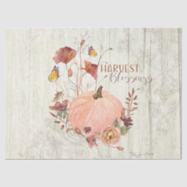 Herbst Kürbis Herbst Blätter rustikalen Holz Decou Seidenpapier