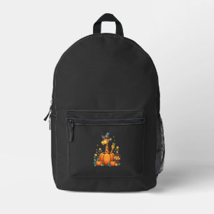 Herbst-Kürbis-Herbst-Giraffe-Thanksgiving-Frauen-M Bedruckter Rucksack