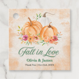Herbst-Kürbis-Herbstliebe-Hochzeit Geschenkanhänger