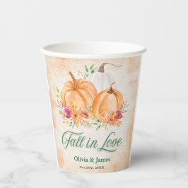 Herbst-Kürbis-Herbstliebe Hochzeit Pappbecher