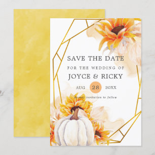 Herbst-Kürbis-Hochzeit Save The Date Einladung