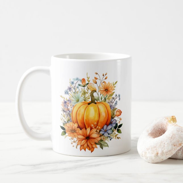 Herbst Kürbis  Kaffeetasse (Mit Donut)