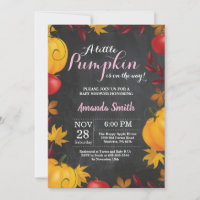 Herbst-Kürbis-Mädchen-Baby-Shower-Einladung Kreide