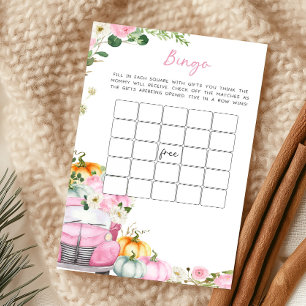 Herbst-Kürbis-Rosa-LKW-Baby-Shower-Bingo-Spiel