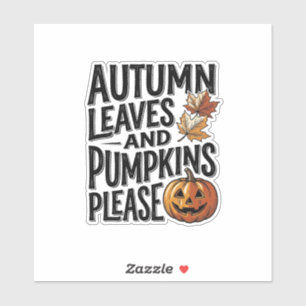 Herbst-Kürbis-Shirt mit Blättern und Halloween-Sti Aufkleber