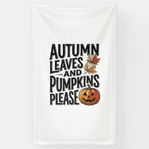Herbst-Kürbis-Shirt mit Blättern und Halloween-Sti Banner