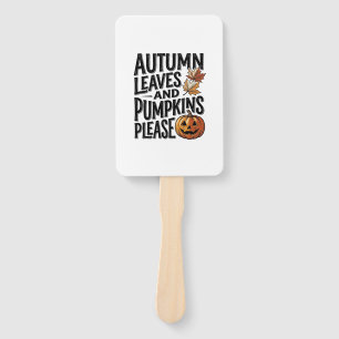 Herbst-Kürbis-Shirt mit Blättern und Halloween-Sti Fächer