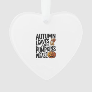 Herbst-Kürbis-Shirt mit Blättern und Halloween-Sti Ornament