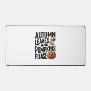 Herbst-Kürbis-Shirt mit Blättern und Halloween-Sti Schreibtischunterlage