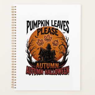 Herbst-Kürbis-Shirt mit Vintage-spooky Herbstlaub Planer