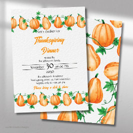 Herbst-Kürbis-Thanksgiving-Abendessen Einladung