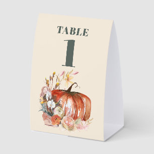 Herbst-Kürbis-Tischnummer für Frauen Tischaufsteller