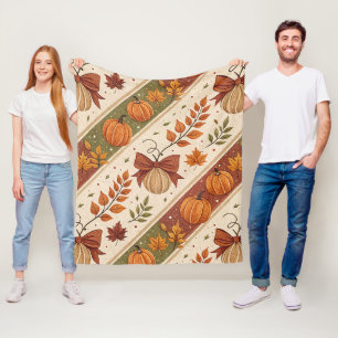 Herbst-Kürbis- und Blätter-Fall-Muster Fleecedecke