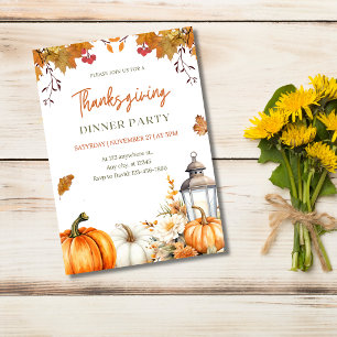 Herbst-Kürbis- und Laternen-Herbstparty Einladung