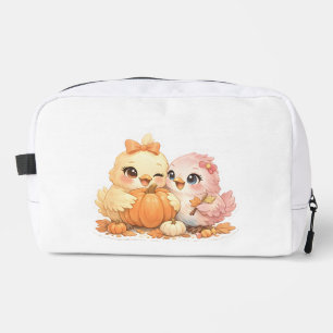 Herbst-Kürbis-Vögel-Makeup-Tasche Waschbeutel