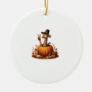 Herbst Kürbisfall Giraffe Erntedank Womens Me Keramik Ornament