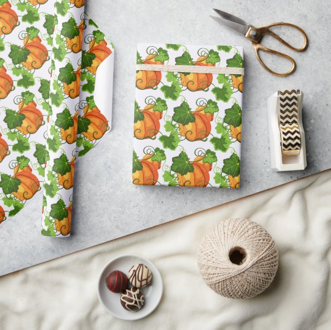Herbst-Kürbisfeld Geschenkpapier (Kunsthandwerk)