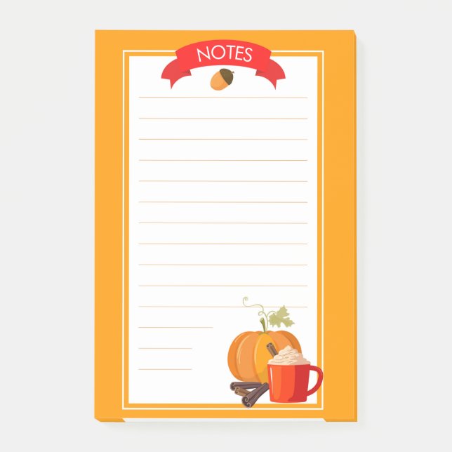 Herbst-Kürbisgewürz-Post-It-Notizen Post-it Klebezettel (Vorderseite)