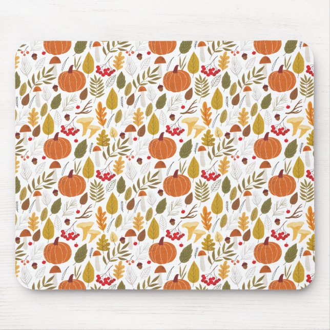 Herbst-Kürbismuster-Mauspad Mousepad (Vorne)