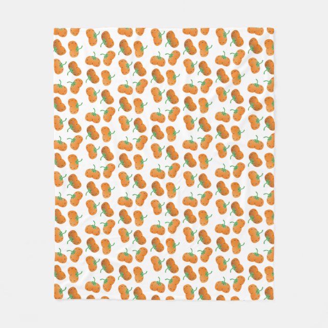 Herbst Kürbismuster Orange Green Fleecedecke (Vorderseite)