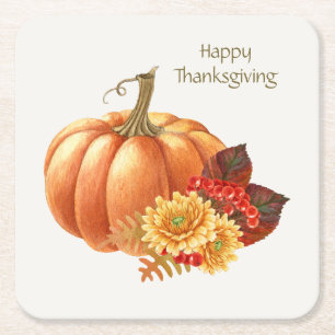 Herbst-Kürbispapier-Untersetzer Rechteckiger Pappuntersetzer