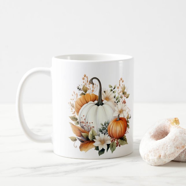 Herbst-Kürbisse Kaffeetasse (Mit Donut)