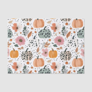 Herbst-Kürbisse und Blumen Herbstmuster Decoupage Seidenpapier