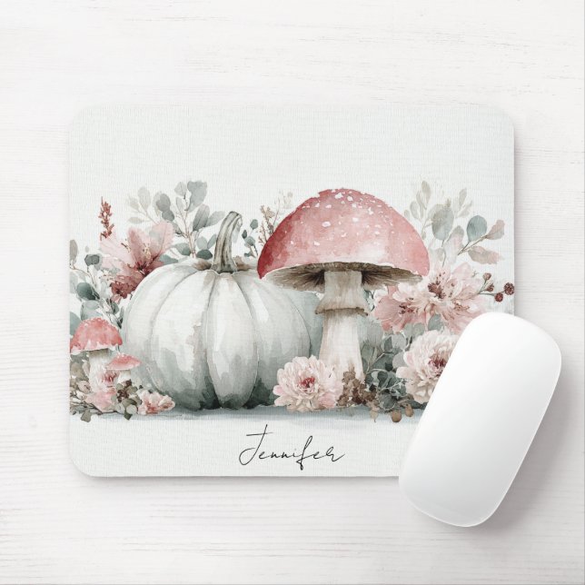 Herbst-Kürbisse und Blumen Herbstmuster  Mousepad (Mit Mouse)