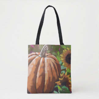 Herbst, kürbisstabile Leinwand Tote Tasche. Tasche