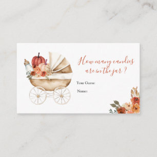 Herbst-Kürbiswagen Baby Shower Wie viele Süßigkeit Begleitkarte