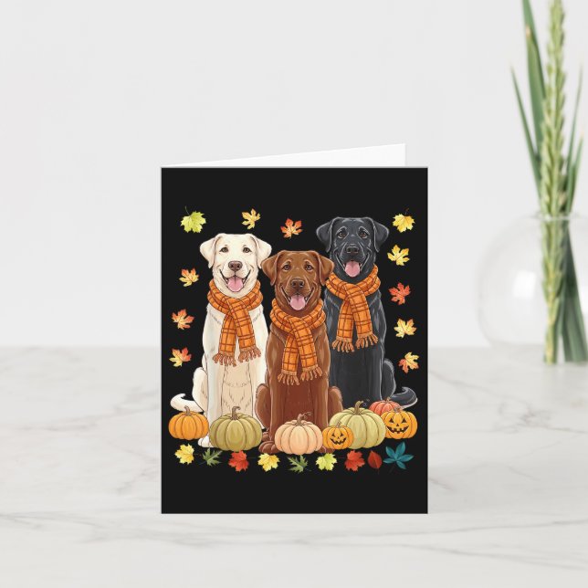 Herbst Kürkin Labrador Retriever Thanksgivin Karte (Vorderseite)
