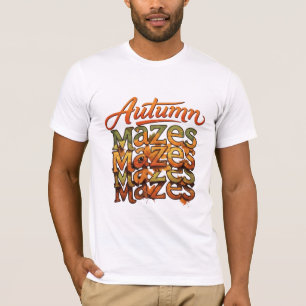 Herbst-Labyrinth-Typografie-Blatt-Design T-Shirt