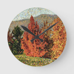 Herbst-Landschaft, c.1903 (Öl auf Leinwand) Runde Wanduhr