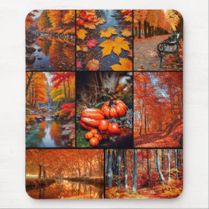 Herbst Landschaft Foto Collage Kunst Mousepad
