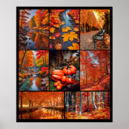 Herbst Landschaft Foto Collage Kunst Poster