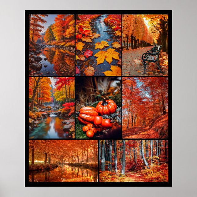 Herbst Landschaft Foto Collage Kunst Poster (Vorne)