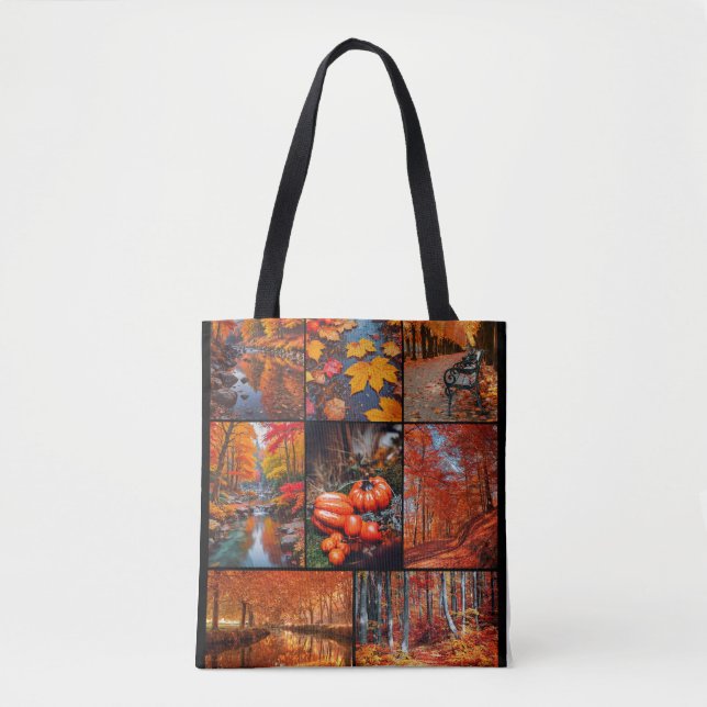 Herbst Landschaft Foto Collage Kunst Tasche (Vorderseite)
