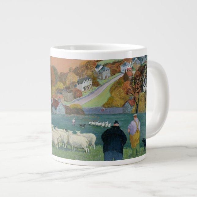 Herbst-Landschaft Jumbo-Tasse (Vorderseite Rechts)