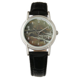 Herbst Landschaftswald und Fluss Armbanduhr