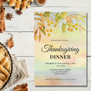 Herbst lässt Erntedank Dinner Einladung